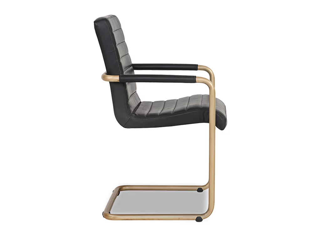 Echtleder Schwingstuhl Ansicht seitlich