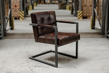 Industriedesign Sessel Echtleder Sitzplatz 7B