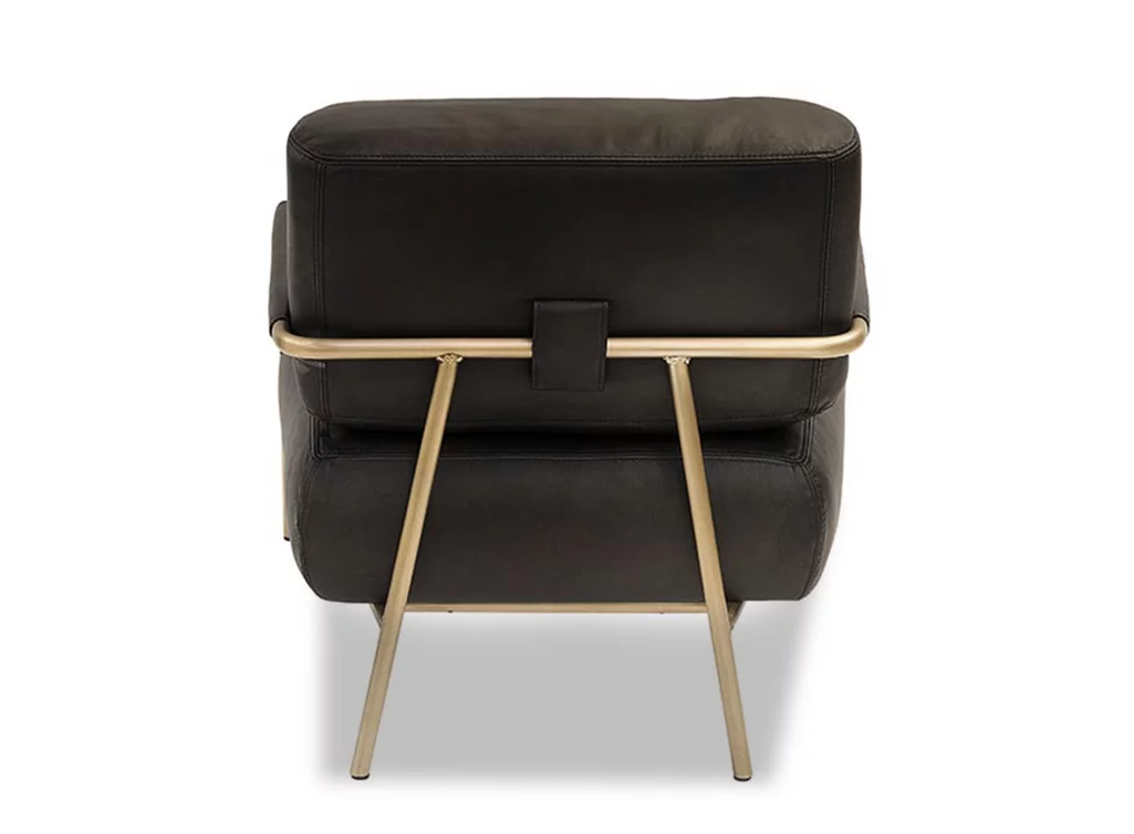 Ansicht hinten: Loungesessel aus Echtleder gefertigt