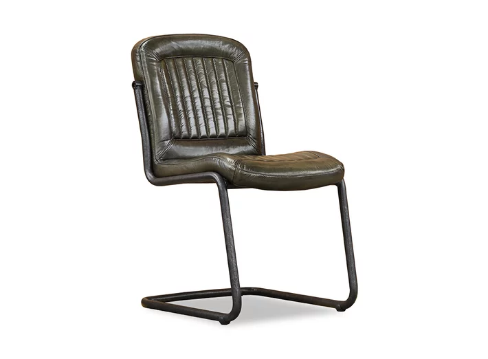 Leder Freischwinger Stuhl mit einem Stahl Gestell Modell 17B
