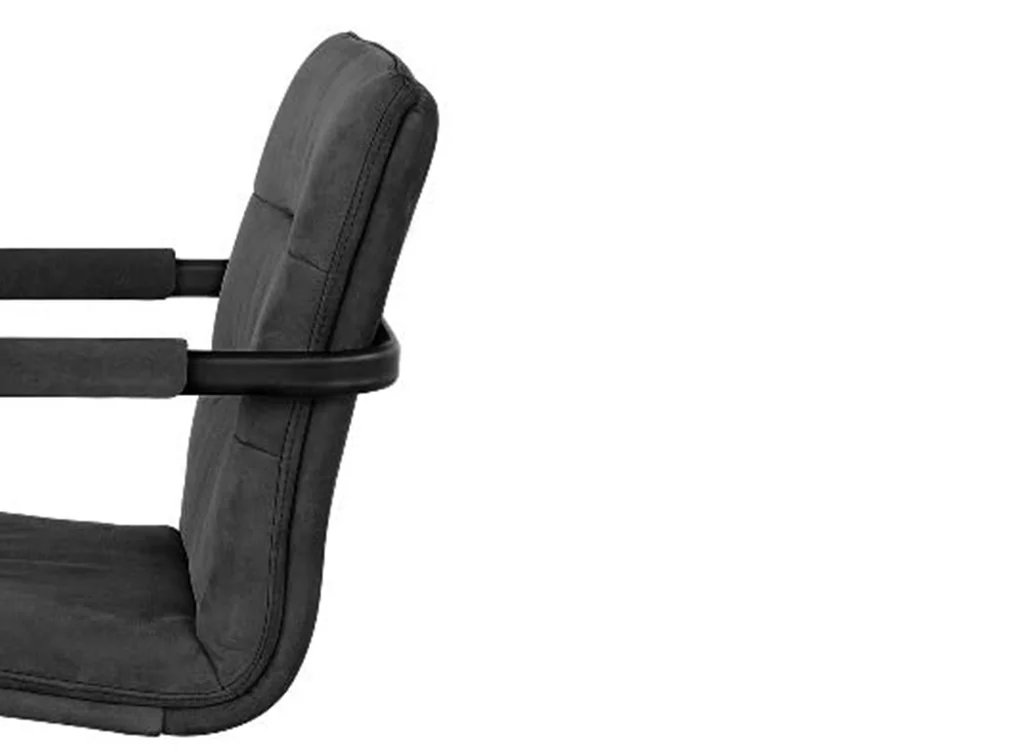 Freischwinger Echtleder Stuhl mit Armlehnen modern