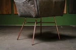Echt Leder Stuhl mit einem Untergestell in der Ausführung Kupfer
