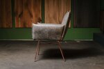 Esszimmer Leder Stuhl mit Beinen aus Stahl in Kupfer - Seitenansicht