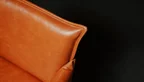Armlehnenstuhl aus Leder in der Lederfarbe Luxor Cognac