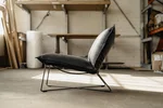 Earl Designer Sessel aus Echtleder mit einem Gestell aus Stahl - Seitenansicht