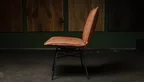 Sanne Swivel Drehstuhl Esszimmer aus Leder ohne Armlehnen - Seitenansicht