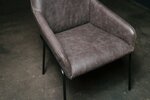 Jolly Echtleder Stuhl in der Lederoberfläche Bonanza Grey