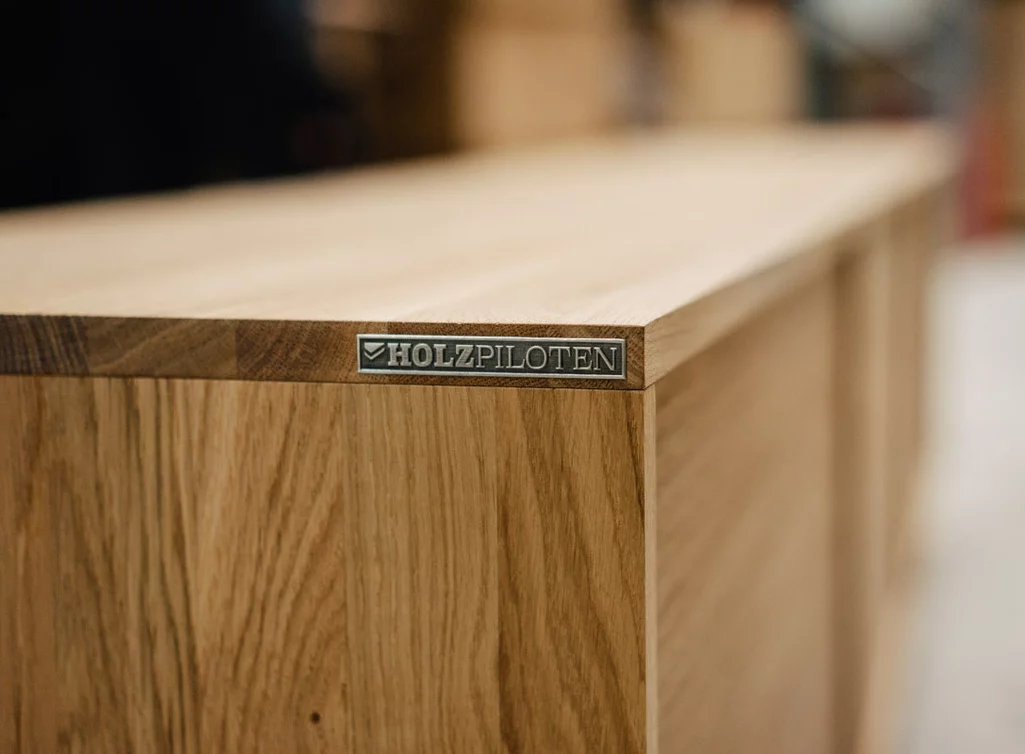 Eiche Sideboard modern Ansicht Detail Kanten