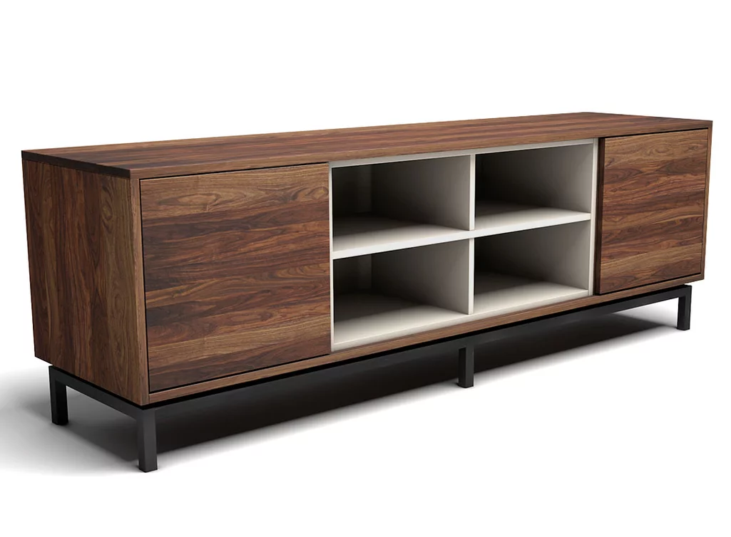 Nussbaum Massivholz Sideboard in massiver Bauweise