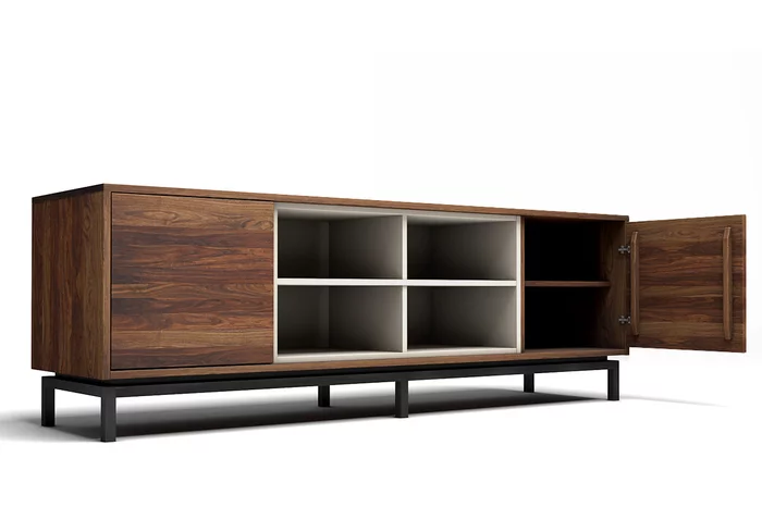 Modernes Sideboard aus Nussbaum Massivholz in Maßfertigung