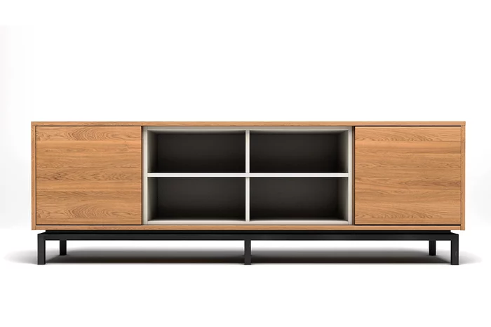 Eiche Sideboard auf Maß mit 2 Türen und 4 Fächern