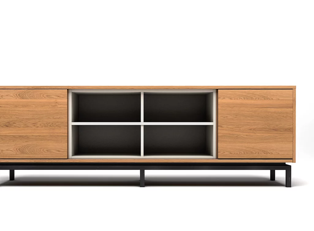 Eiche Sideboard auf Maß mit 2 Türen und 4 Fächern Eiche Sideboard auf Maß mit 2 Türen und 4 Fächern
