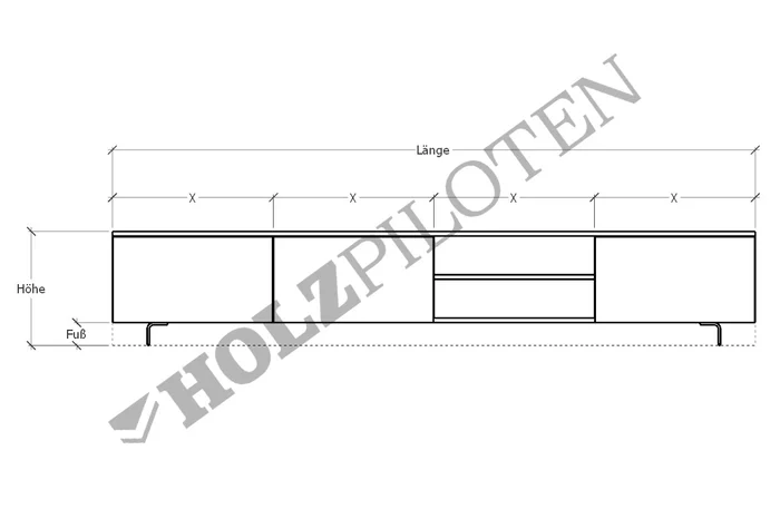 TV Lowboard CLS Skizze Maße