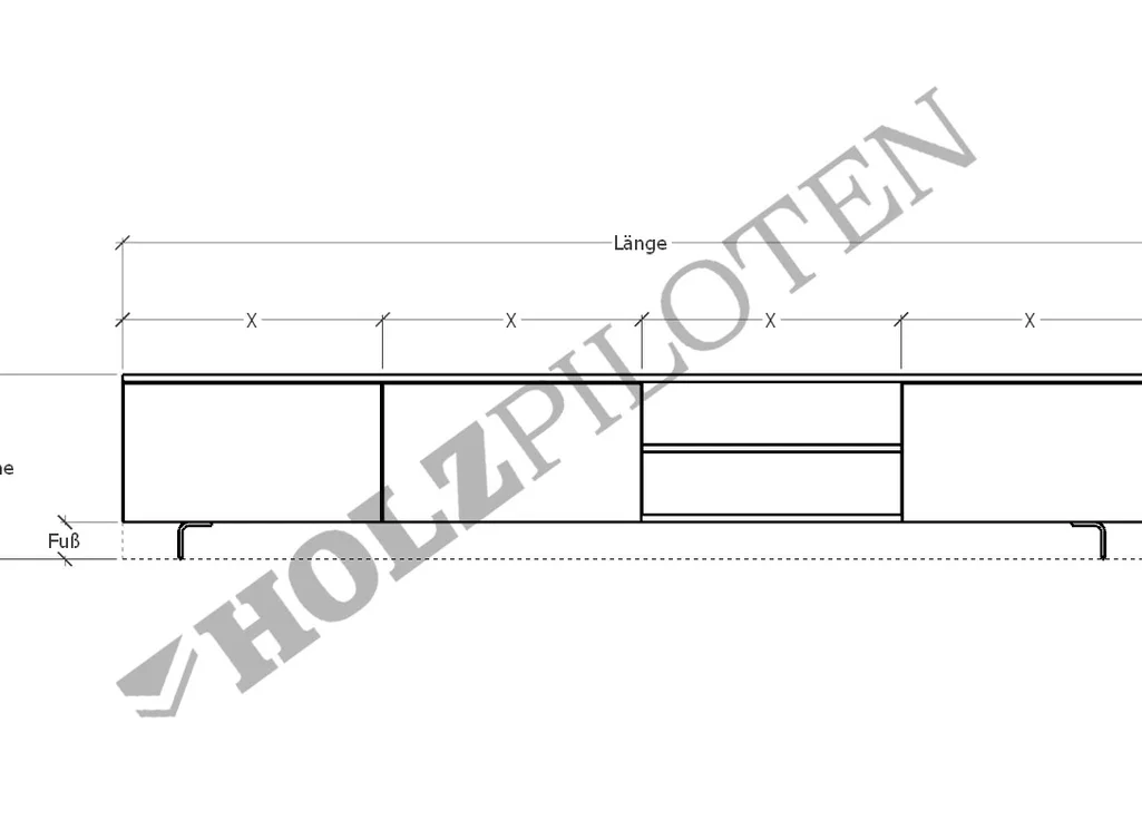 TV Lowboard CLS Skizze Maße TV Lowboard CLS Skizze Maße