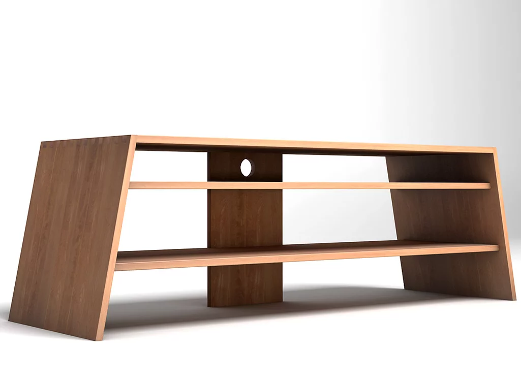 Massives Medienmöbel nach Maß aus Buchenholz