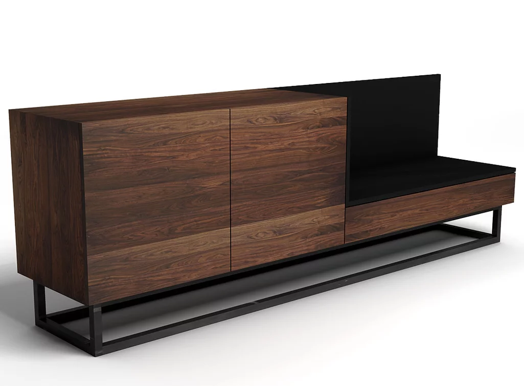 Modernes Fernsehboard mit Stauraum aus Nussbaumholz Modernes Fernsehboard mit Stauraum aus Nussbaumholz