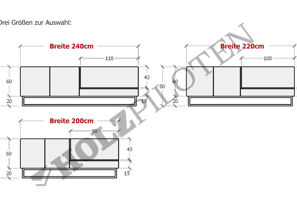 Skizze Größenauswahl Skizze Größenauswahl