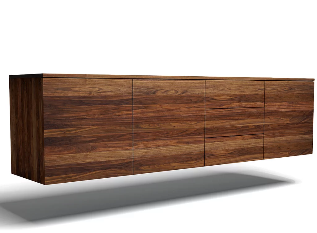 Massivholz Lowboard zur Wandmontage