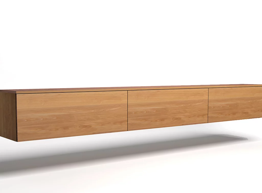 Holz-Board mit drei Schubladen zur Wandbefestigung Holz-Board mit drei Schubladen zur Wandbefestigung