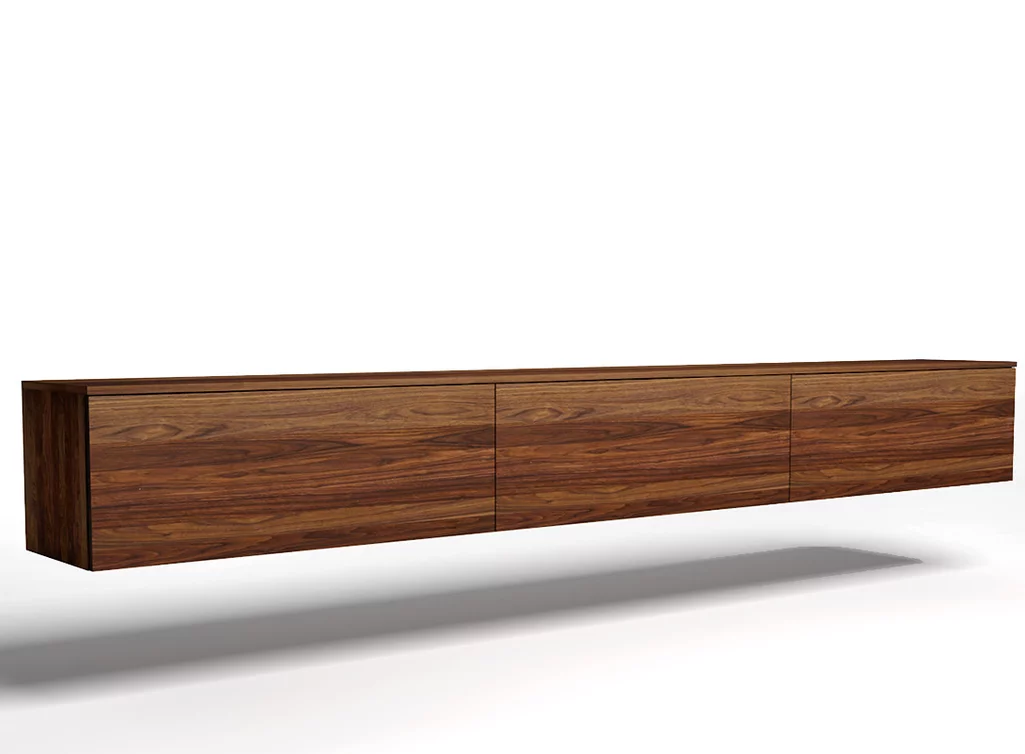 Hänge Lowboard aus massivem Nussbaum auf Maß gefertigt Hänge Lowboard aus massivem Nussbaum auf Maß gefertigt