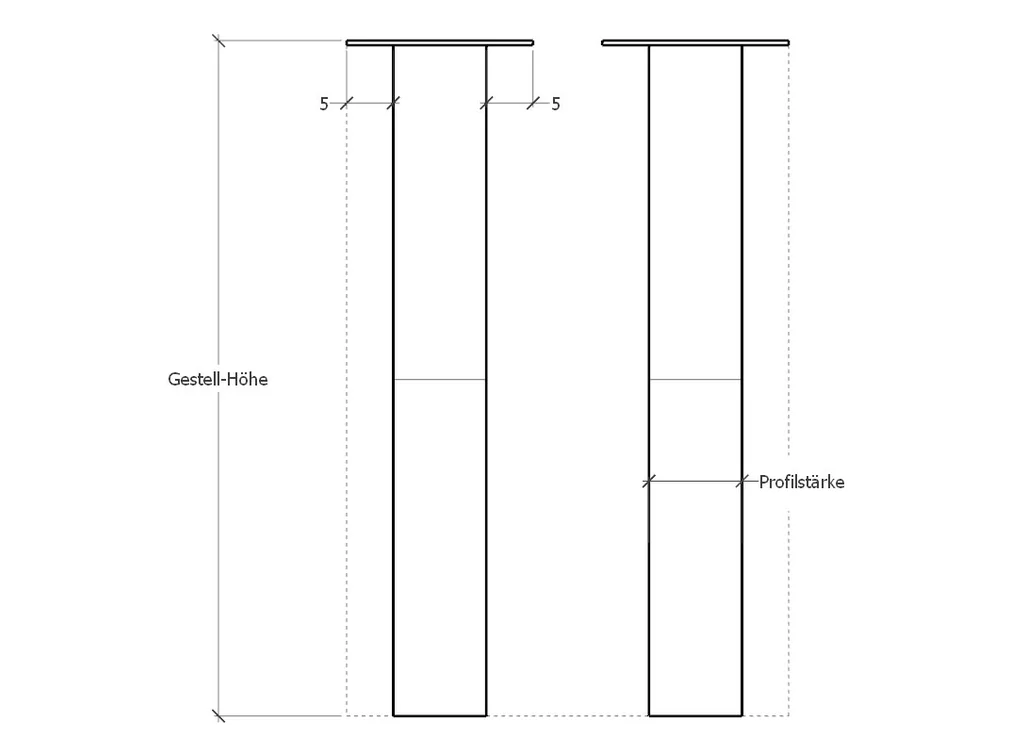 Stahlkreuz Tischgestell Skizze 2 Stahlkreuz Tischgestell Skizze 2