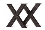Tischgestell Stahl Kreuz auf Maß mit verschiedenen Oberflächen zur Auswahl