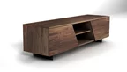 Modernes Sideboard Vollholz Nussbaum auf Maß mit 2 Türen.