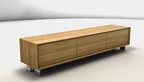 Eiche Lowboard mit schrägen Kanten in 45 Grad gefertigt