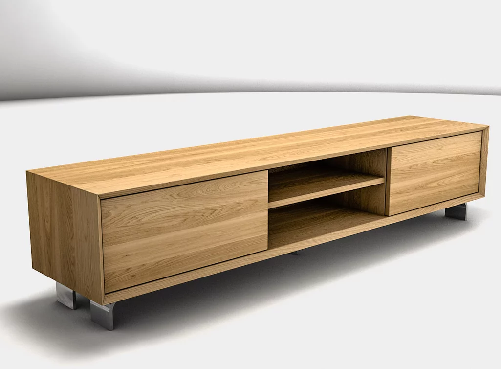 Massivholz Eiche TV Board nach Maß in verschiedenen Oberflächen verfügbar