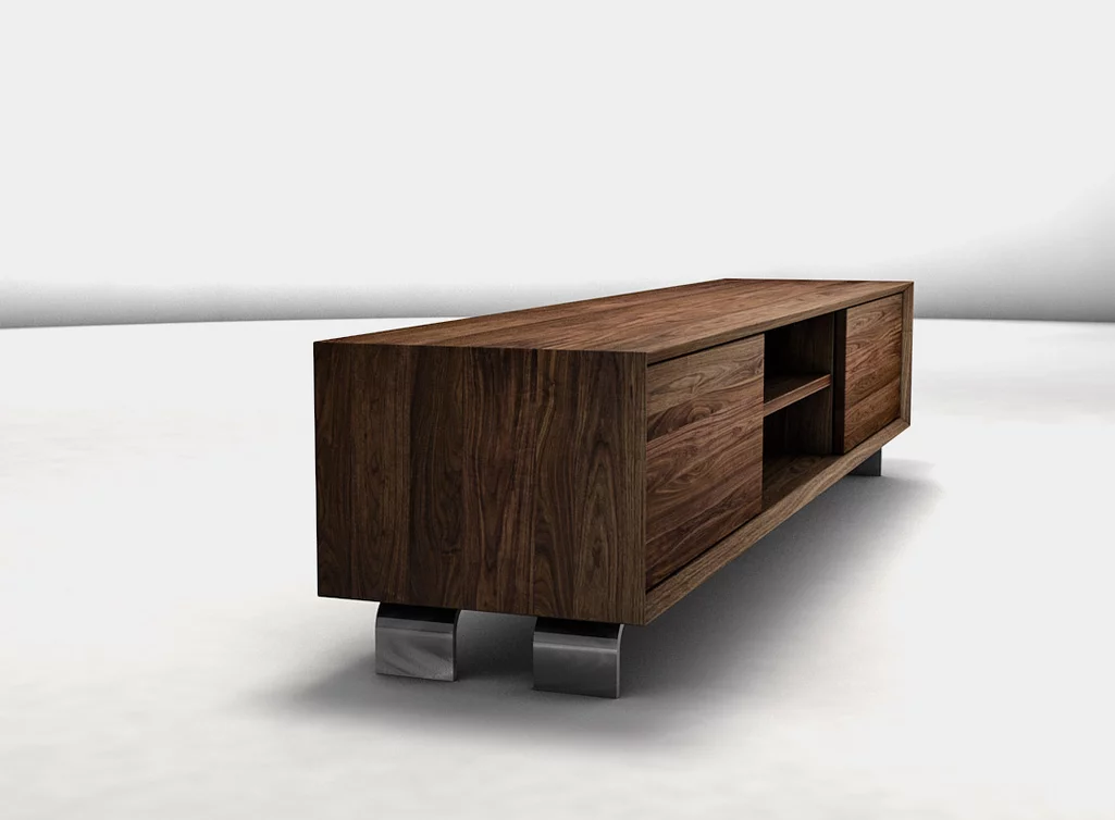 Nussbaum Massivholz Lowboard in verschiedenen Oberflächen verfügbar