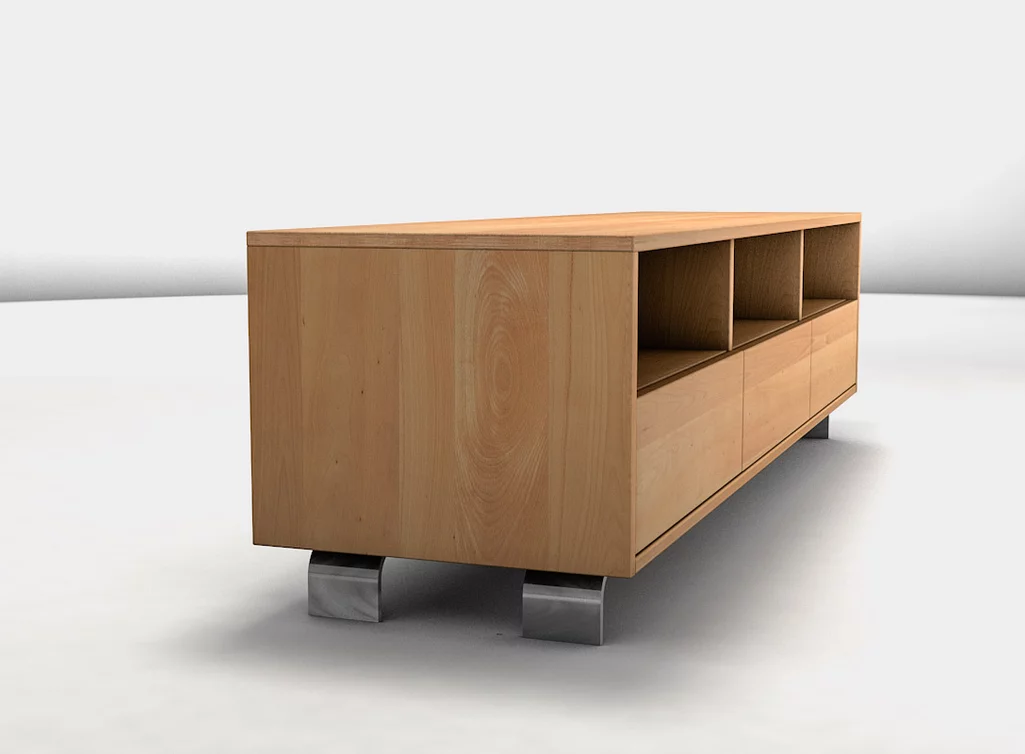 TV Möbel modern aus massivem Buchenholz nach Maß