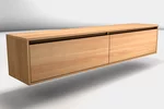 Buchenholz Lowboard massiv mit zwei Schubladen auf Maß gefertigt