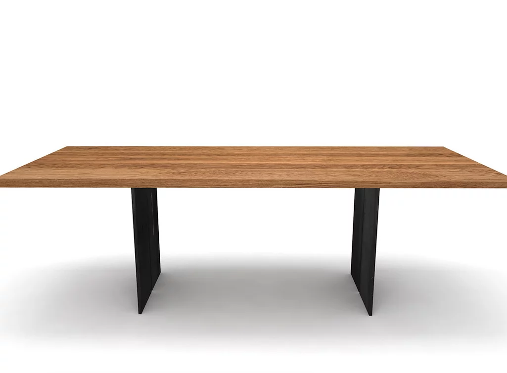 Wangenesstisch massiv Eiche Seitenansicht