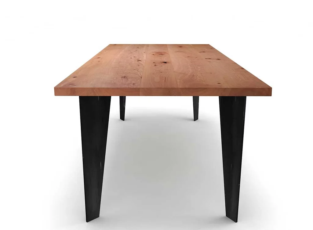 Buchetisch nach Maß mit Stahltischbeinen