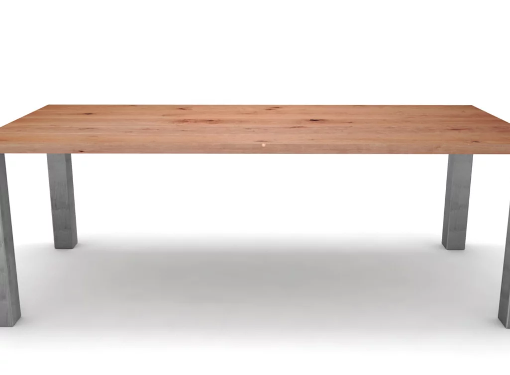 Buche Esstisch Massivholz mit Stahl Tischbeinen Buche Esstisch Massivholz mit Stahl Tischbeinen