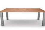 Buche Esstisch Massivholz mit Stahl Tischbeinen