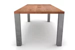 Buchenholz Esstisch massiv mit Tischbeinen aus Eisen