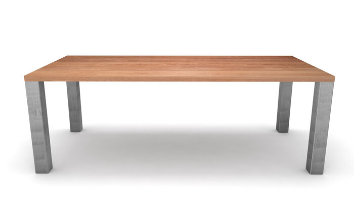 Massivholz Holztisch mit Stahlbeinen in Maßfertigung