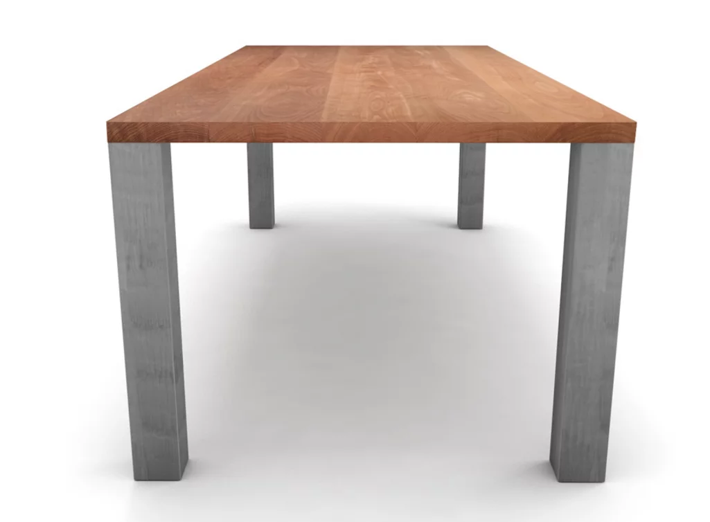 Buche Holztisch massiv Ansicht Stirnkante Buche Holztisch massiv Ansicht Stirnkante
