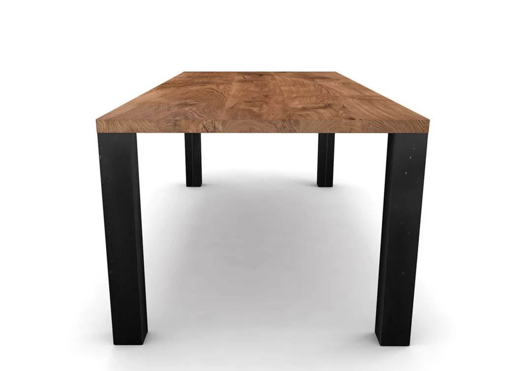 Massivholz Eiche Tisch mit Stahlbeinen Massivholz Eiche Tisch mit Stahlbeinen