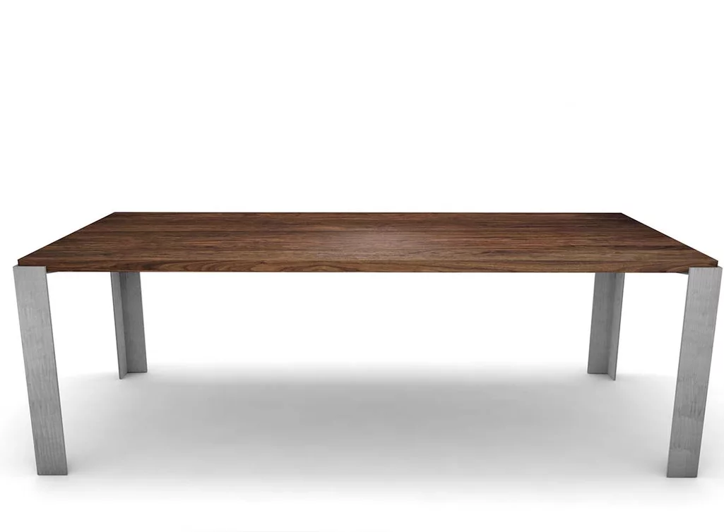 Masstisch massiv Nussbaum mit Stahlfüßen