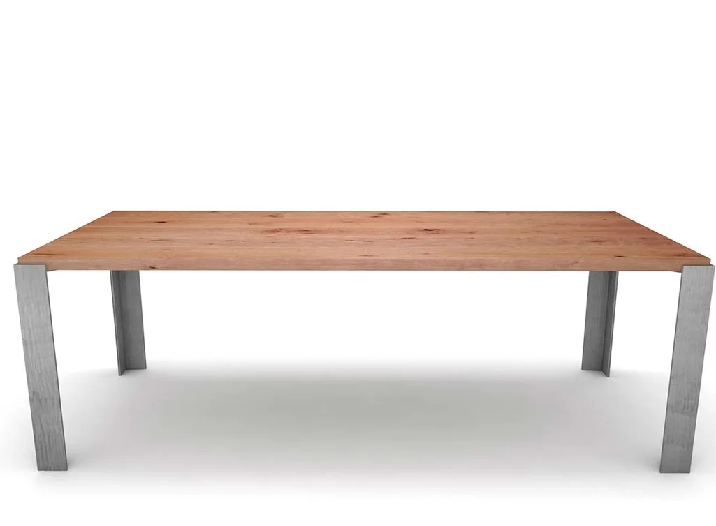 Massiver Buchetisch mit Tischbeinen  aus Eisen