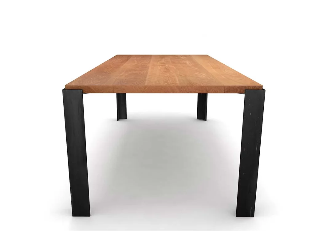 Massivholz Esstisch nach Maß Buche mit Eisentischbeinen Massivholz Esstisch nach Maß Buche mit Eisentischbeinen