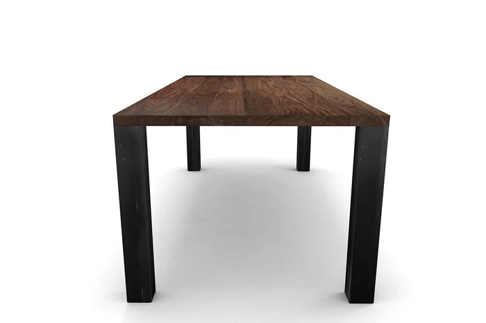 Nussbaumesstisch modern Beine aus Eisen