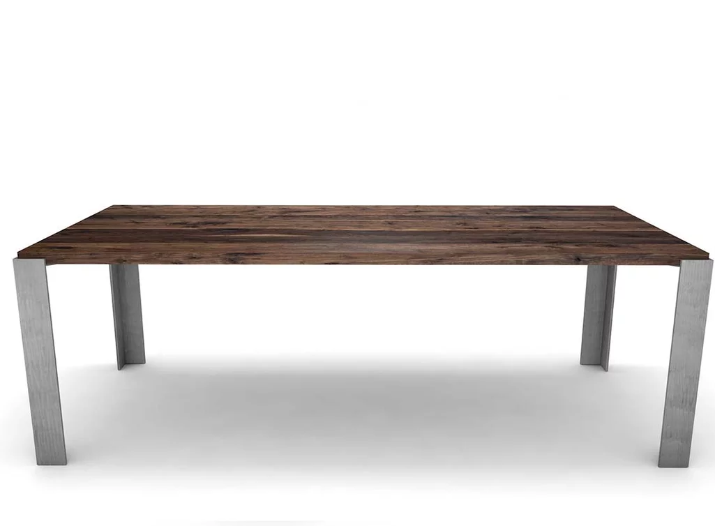 Nussbaum Massivholztisch Seitenansicht