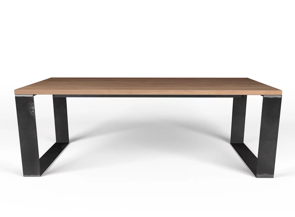 Moderner Kufenesstisch in Buche massiv und auf Maß gefertigt