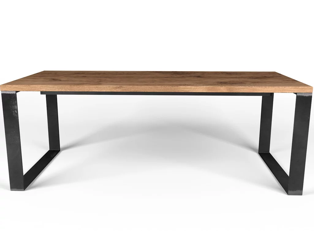 Kufen Esstisch mit Stand Alone Tischgestell aus Eisen Kufen Esstisch mit Stand Alone Tischgestell aus Eisen