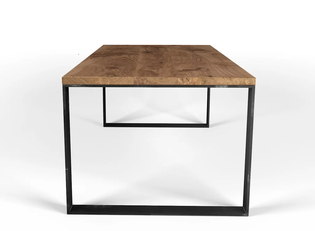 Eiche Esstisch mit Stahl Untergestell selbsttragend
 Eiche Esstisch mit Stahl Untergestell selbsttragend