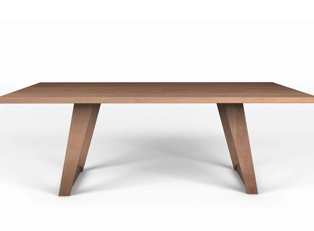 Bucheesstisch massiv mit Holz Tischkufen