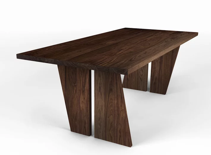 Design Holztisch Nussbaum mit Tischwangen in Holz gefertigt nach Maß